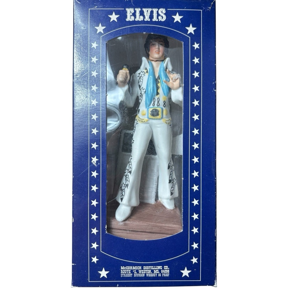 VTG 1977 McCormick Elvis Presley Whiskey Decanter (Empty) Music Box Original Box